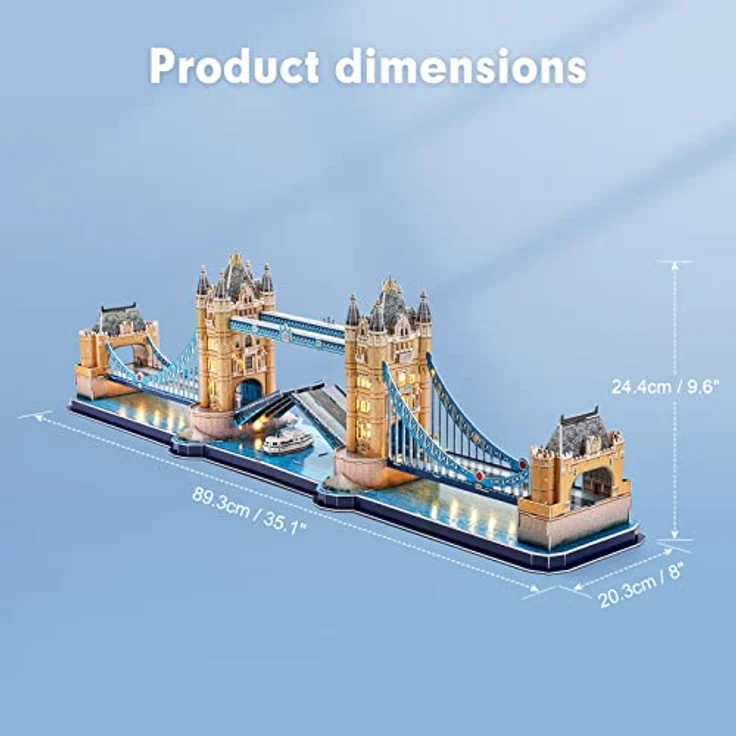 CubicFun 3D Puzzles LED London Tower Bridge Turmbrücke Puzzle 3D - Erwachsene Baumodelle Baumodelle Baukästen Souvenir Geschenk für Erwachsene Kinder, 222 Teile – Bild 7