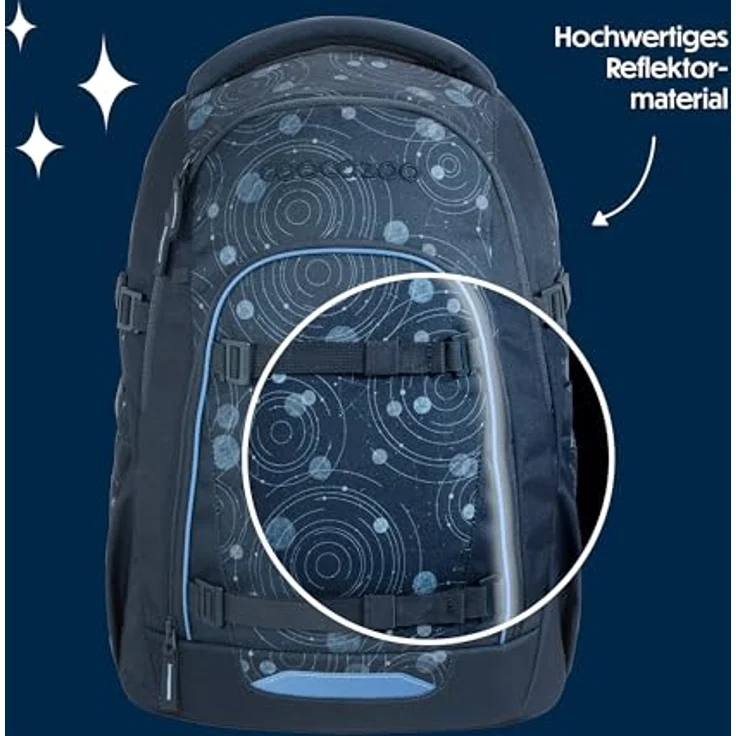 coocazoo Schulrucksack MATE, ergonomisch mit 30L Volumen, Blue Orbit – Bild 6