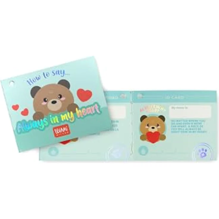 Legami Super Soft! Plush Mini Plüschbär, personalisierbare ID Karte, 14x15x12 cm, steht alleine – Bild 3