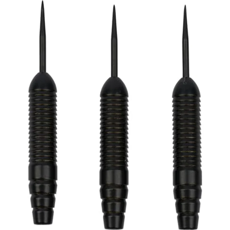 Kings Dart Dart Barrel-Set Black Star, 3 Steeldart Barrels aus massivem Messing, 24 g, 51 mm Länge, 6 mm Durchmesser, Shark Grip für sicheren Halt, passend für alle Schäfte – Bild 1