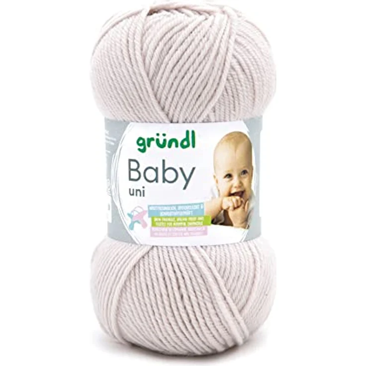 Gründl Wolle Baby uni 50g Babywolle zum Stricken und Häkeln, hautfreundlich, spreichelecht, zartes Pastell-Töne, weich und pflegeleicht – Bild 2