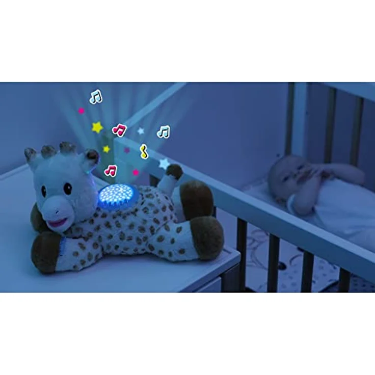 Sophie La Girafe Plüsch Licht und Nacht Träume, 3-in-1 Nachtlicht mit 15 Melodien und Sternprojektor – Bild 4