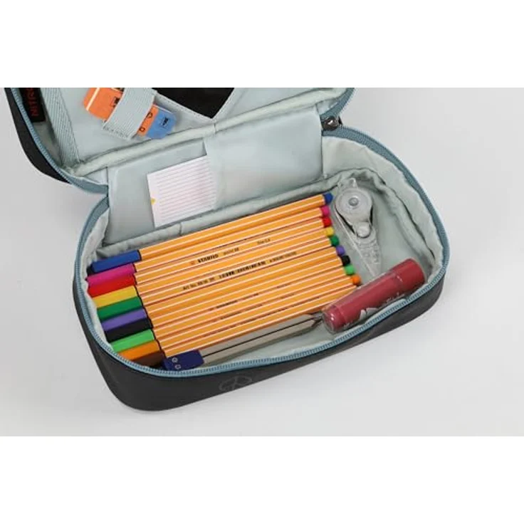 Nitro Pencil Case XL Schlamperetui Peace Love, geräumiges Federmäppchen mit Organizer, Geodreieck und Stundenplan, bunt – Bild 5
