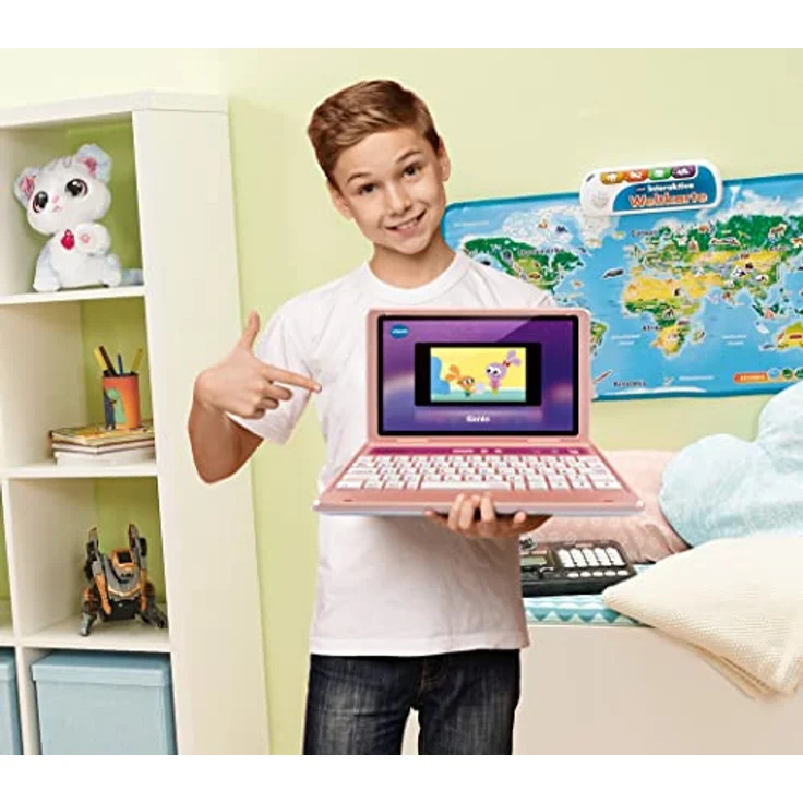 Vtech Genio Lernlaptop pink – Lerncomputer mit Internetzugang, Textprogramm und Lerninhalten zu Buchstaben, Wörtern, Mathe, Logik u. v. m. – Für Kinder von 5-12 Jahren – Bild 6