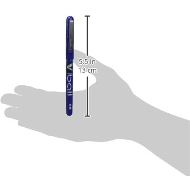 Pilot VBall, Tintenroller mit transparentem Schaft, Metallclip und sichtbarem Tintenstand, blau – Bild 3
