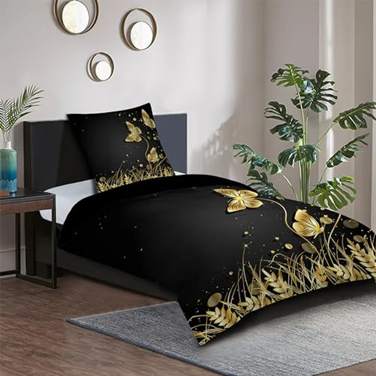 Sanilo® Bettwäsche 135x200 cm, 100% feinste Baumwolle, Oeko-TEX Zertifiziert, Silhouette (2-teilig 135x200 cm) – Bild 2