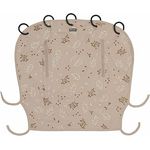 Dooky - Sonnenschutz für Kinderwagen, Buggy & Babyschale - Beige mit Blättern - Sonnensegel Wetterschutz, Regenschutz Kinderwagen, Sonnenschutz Buggy, Sonnenschirm - Baumwolle - LxBxH = 26x3x18 cm