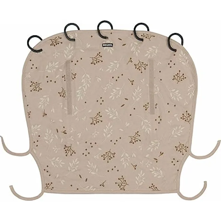 Dooky - Sonnenschutz für Kinderwagen, Buggy & Babyschale - Beige mit Blättern - Sonnensegel Wetterschutz, Regenschutz Kinderwagen, Sonnenschutz Buggy, Sonnenschirm - Baumwolle - LxBxH = 26x3x18 cm