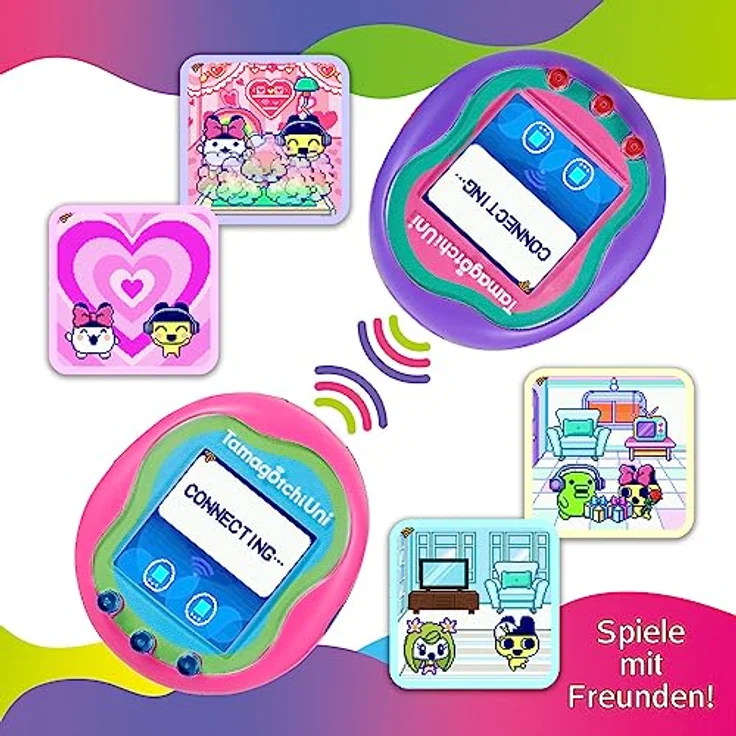 Bandai Tamagotchi Uni, interaktives virtuelles Haustier in multilingualer Version (Deutsch, Spanisch, Französisch, Japanisch, Italienisch, Portugiesisch, Englisch) – Bild 3