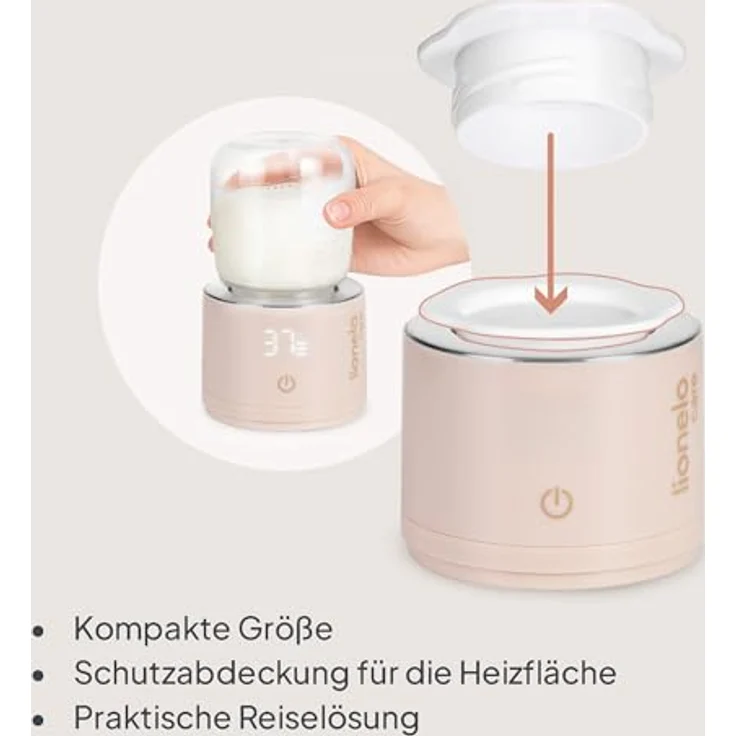 Lionelo Thermup Swift, mobiler Flaschenwärmer kabellos mit 5000 mAh Akku, 90 ml in 3 Min auf 37°C, USB-C, Touch-Display, 4 Temperaturstufen, Warmhalten bis 6 h, BPA-frei – Bild 5