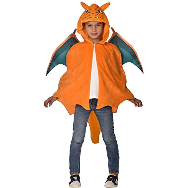 Amscan - Kinderkostüm Glurak, Plüsch-Cape mit Kapuze, Pokemon, Motto-Party, Karneval – Bild 1