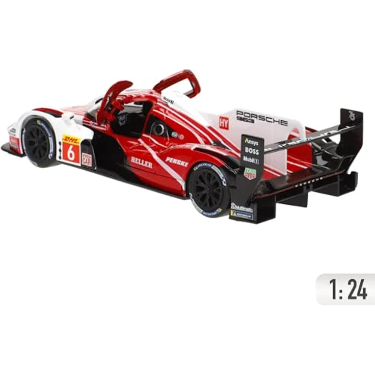 Bburago Porsche Penske 963#6, Diecast-Auto im Maßstab 1:24, rot-weiße Detailgenauigkeit, Türen zum Öffnen, Porsche-Lizenz, Alter 3+ – Bild 2