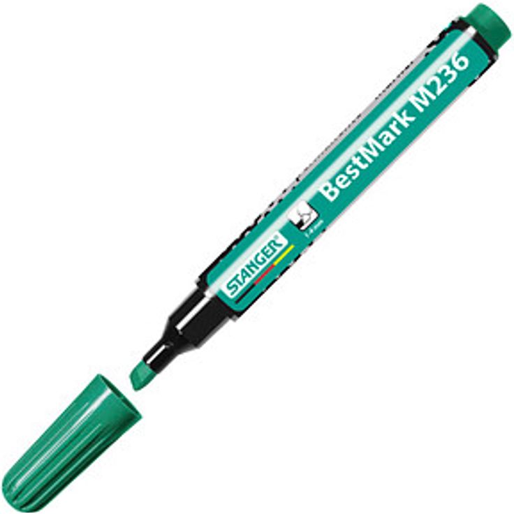 STANGER BestMark M236 Permanentmarker, grün, 1,0 - 4,0 mm, wasserfest und schnell trocknend