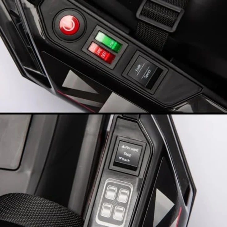Vrooomy Audi Kinder Elektro GoKart 24V, mit Driftfunktion, Bluetooth, EVA-Reifen, verstellbarem Sitz – Schwarz – Bild 2