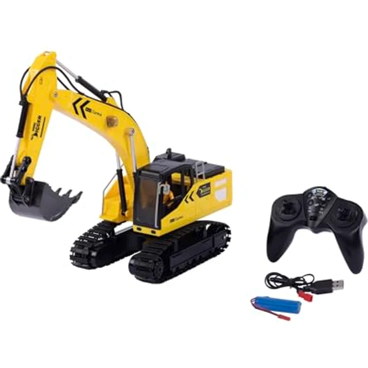 Revell Control RC Construction Vehicle Mini Digger I Maßstab 1:18 I 2.4 GHz Fernsteuerung I Robuste Metallkomponenten I Li-Ion Akku – Bild 5
