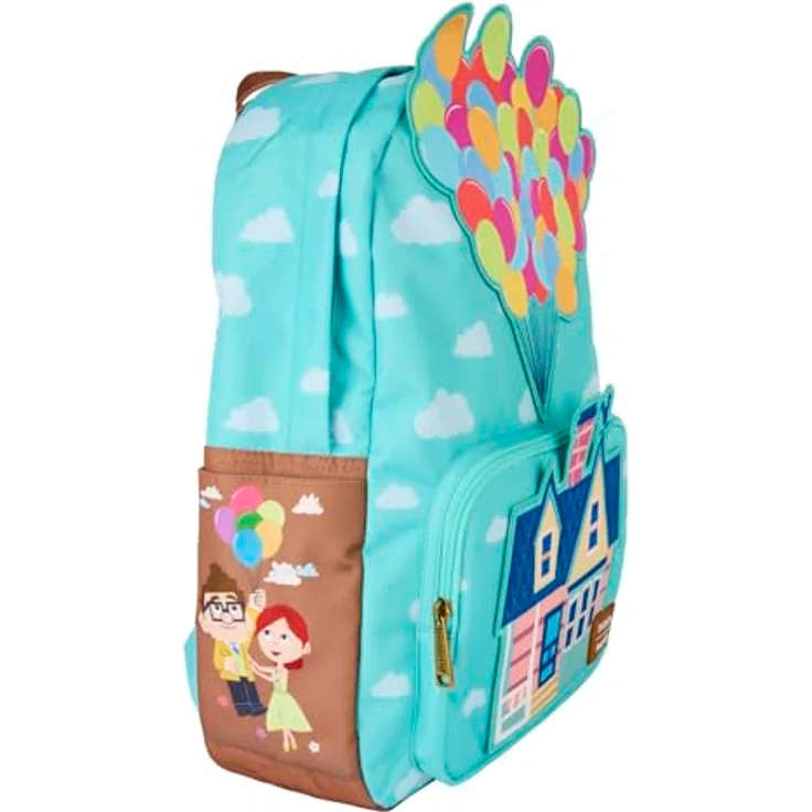 Loungefly Disney Pixar Up Nylon Full-Size Rucksack, mit stabiler Applikation, verstellbaren Schultergurten, 29,2 x 43 x 12,7 cm – Bild 3