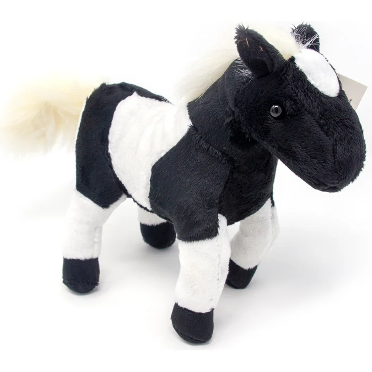 Cornelissen Kuscheltier Western Pferd schwarz-weiß, hochwertiges Plüschtier für Kinder und Erwachsene