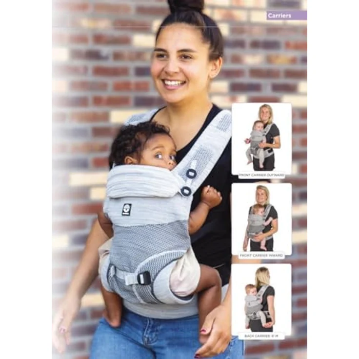 Dooky Terra Nova Stretch-Strick-Babytrage, ergonomisch verstellbar, für 0-3 Jahre, beige – Bild 9