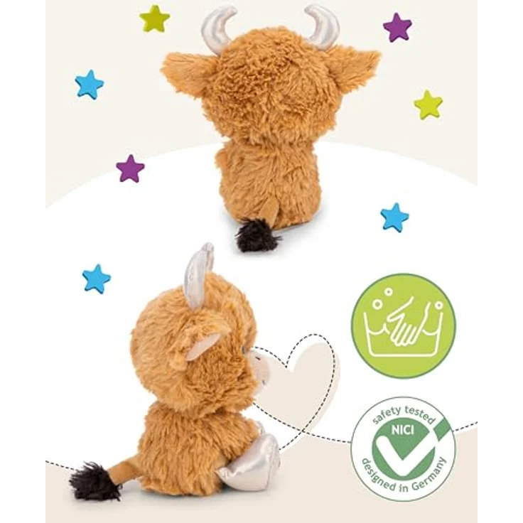 NICI Kuscheltier GLUBSCHIS Hochlandrind Shug 15cm, braun, weicher Plüsch mit Glitzeraugen und silbernen Hörnern, ideal zum Kuscheln und Spielen für Kinder & Erwachsene, tolle Geschenkidee – Bild 3