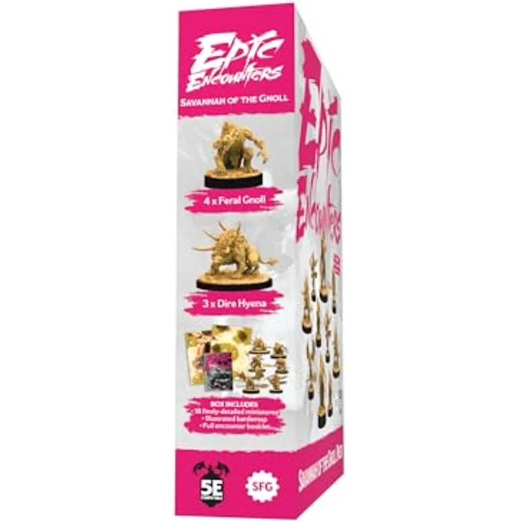 Steamforged Games Epische Begegnungen - Savanne des Gnoll Pack, Tabletop-Spiel Zubehör mit Minis, Karte, Tokens und Abenteuer für Rollenspielkampagnen – Bild 2