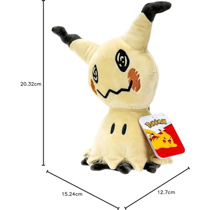 Jazwares Pokémon Plüsch Mimikyu, 20 cm Kuscheltier aus 100% Polyester mit realistischen Details – Bild 10