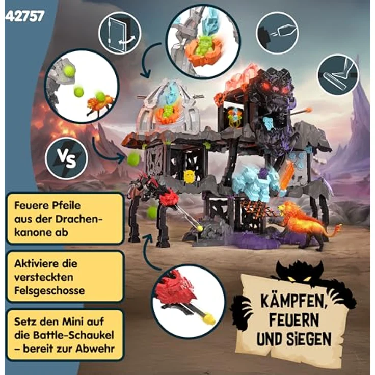 Schleich MasterCave Smashrador, Eldrador Creature mit 18 Action-Funktionen, 5 wechselnden LED-Farben und verschiedenen Schussmechanismen – Bild 4