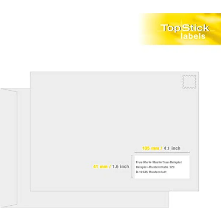 TopStick 8733 Universal Etiketten, 14000 Stück, 105 x 41 mm, selbstklebend, bedruckbar, matt, blanko, weiß, für Laserdrucker und Tintenstrahldrucker – Bild 5