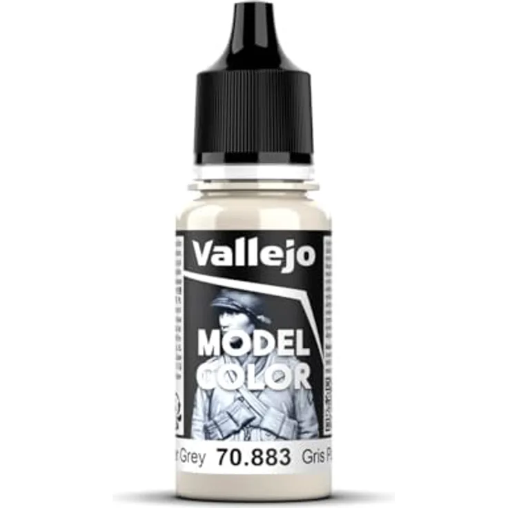 Vallejo Model Color Acrylfarbe Grau (Silbergrau) Matt, 18 ml, autonivellierend mit BSL-System für Modellbau und Figuren