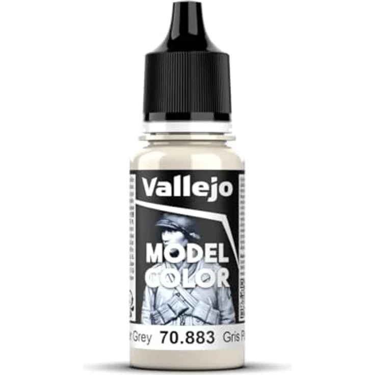 Vallejo Model Color Acrylfarbe Grau (Silbergrau) Matt, 18 ml, autonivellierend mit BSL-System für Modellbau und Figuren – Bild 1