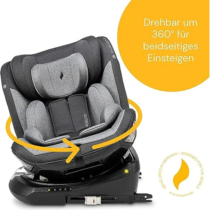Osann Autokindersitz Osann Swift360 S i-Size, 360 Grad drehbarer Reboarder, ab: Geburt, verschiedene Farben – Bild 5