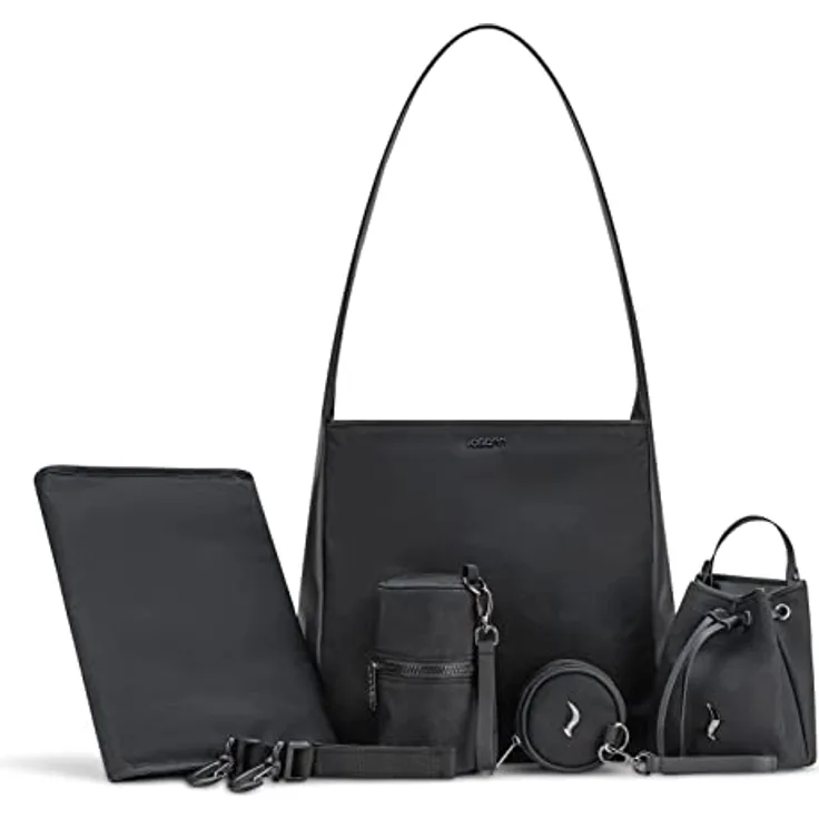 Osann Ella Wickeltasche, elegantes Design mit praktischen Innenfächern, wasserabweisend, inkl. Wickelunterlage und 3 Accessoire-Taschen