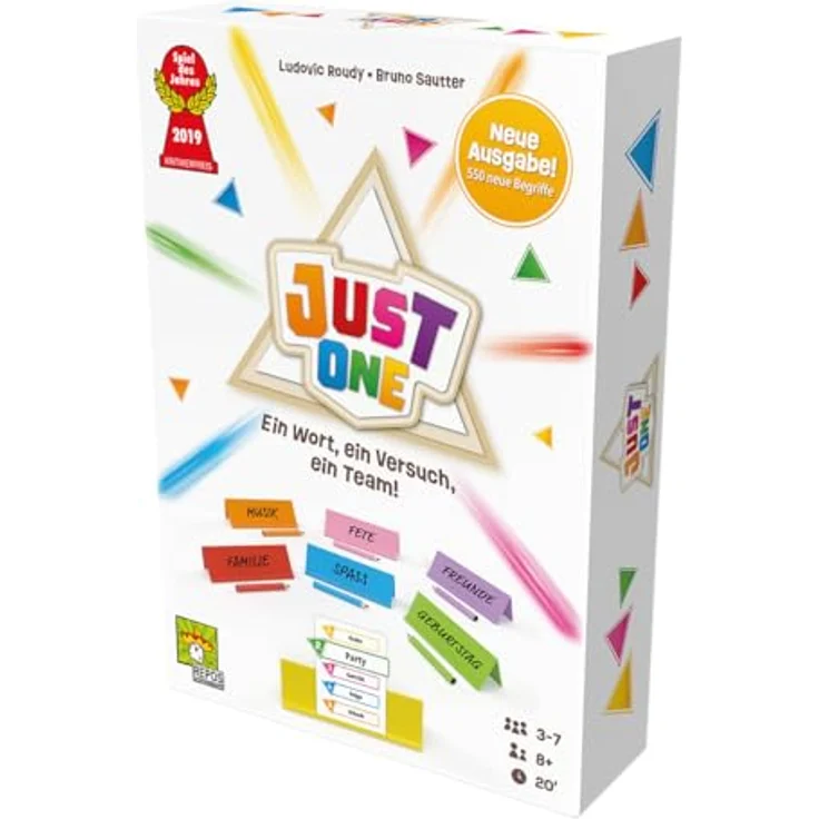 Repos Production Just One (Refresh), kooperatives Partyspiel mit 550 neuen Begriffen, 20 Minuten Spielzeit, für 3-7 Spieler, ab 8 Jahren, Spiel auf Deutsch – Bild 3