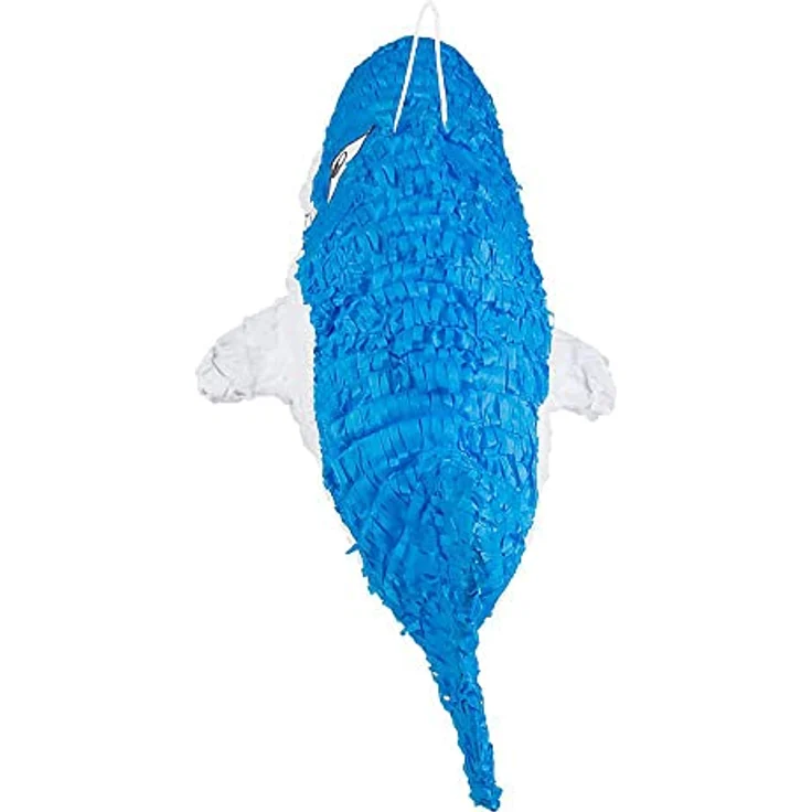 Boland 30919 - Pinata Hai, Blau-Weiß, Größe 27 x 60 cm, aus Pappmaché, Kindergeburtstag, Dekoration, Mottoparty, Themenparty – Bild 3