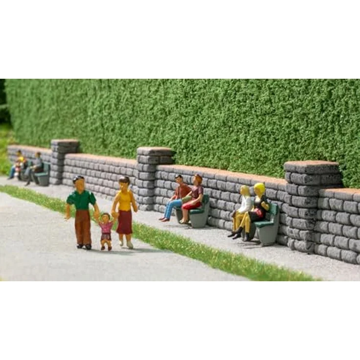 NOCH Steinmauer Profi-Plus, Struktur-Hartschaum für Modellbau, einbaufertig in Maßstab 1:87 (H0), realistische Optik und einfache Installation, Gesamtlänge ca. 107 cm – Bild 2