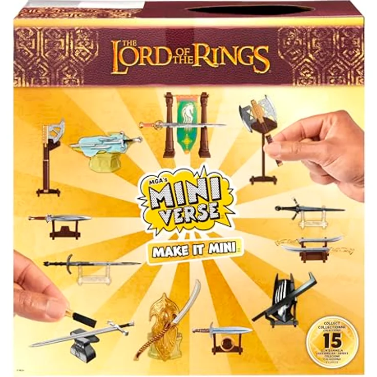 MGA ENTERTAINMENT Kreativset MGA's Miniverse - Make it Mini Lord of the Rings, 15 Herr-der-Ringe-Waffen zum Sammeln und Basteln mit UV-Licht Aushärtung – Bild 6