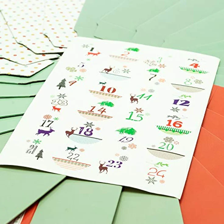 Pajoma Adventskalender zum Befllen Box 24 Adventsboxen inklusive 24 Sticker – Bild 4
