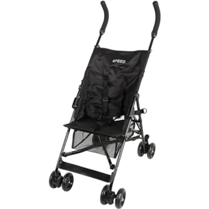 Babytrold Speed Stroller, kompakter Regenschirmkinderwagen mit 5-Punkt-Gurt und schwenkbaren Vorderrädern, 4 kg, zusammenklappbar 112 x 22 x 30 cm – Bild 2