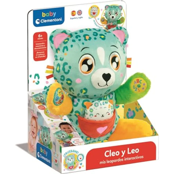 Clementoni Cleo und Leo Interaktive Leoparden, pädagogisches Plüschtier mit Sound- und Lichteffekten, ab 6 Monaten, hergestellt in Italien, 55555 – Bild 3