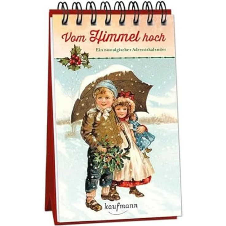 Kaufmann Nostalgischer Adventskalender "Vom Himmel hoch" mit weihnachtlichen Illustrationen und Geschichten, aufstellbar – Bild 1