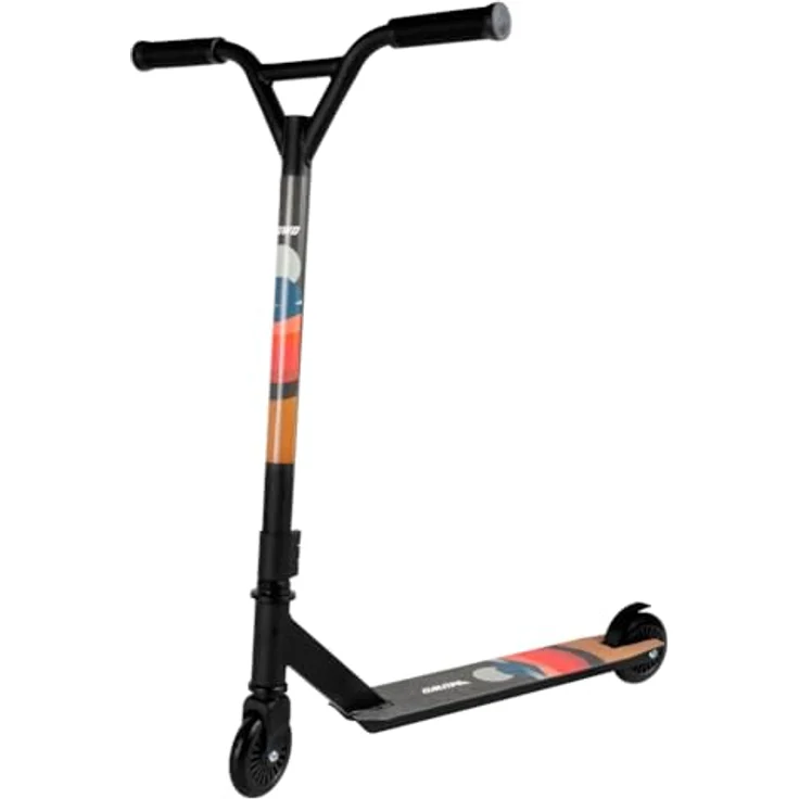 MUWO Halfpipe Stunt Scooter - Robuster Tretroller für Action und Tricks mit Rutschfester Trittfläche, Flexibler Rückradbremse und 360° Lenkung (Rot) – Bild 1