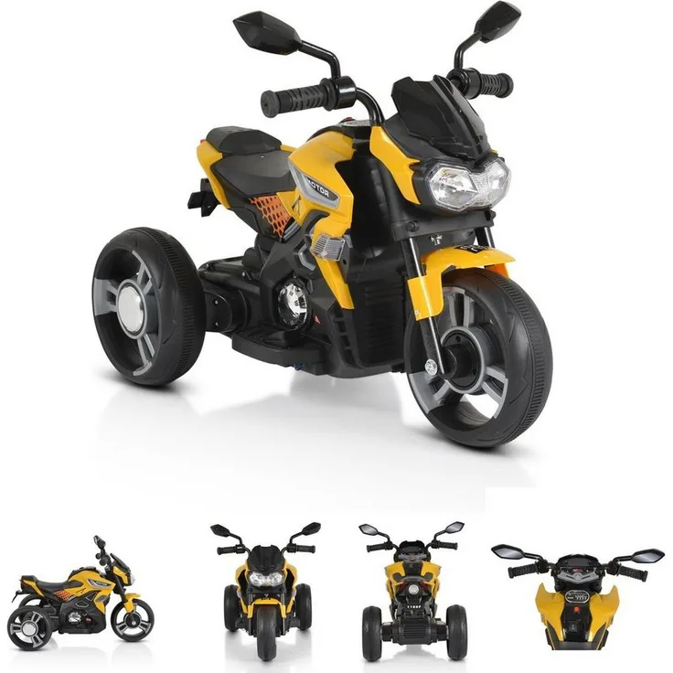 Moni Elektro-Kindermotorrad Kinder Elektromotorrad Colombo, Scheinwerfer, MP3, bis 7 km/h, blau