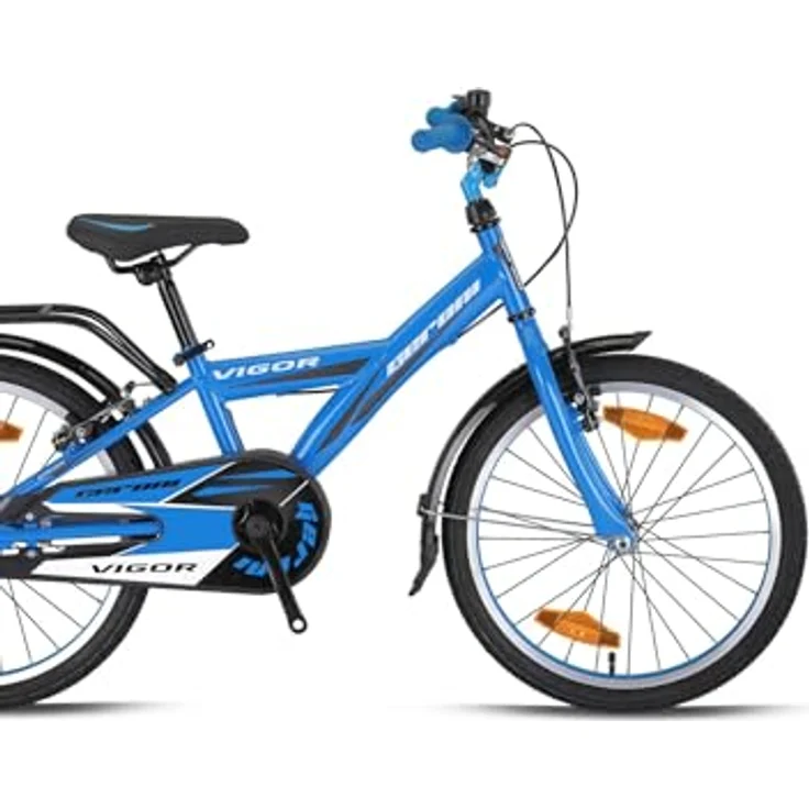 Rezzak Kinderfahrrad 20 Zoll Jungenrad Rücktrittbremse Schutzblech, Schwarz und Blau – Bild 3