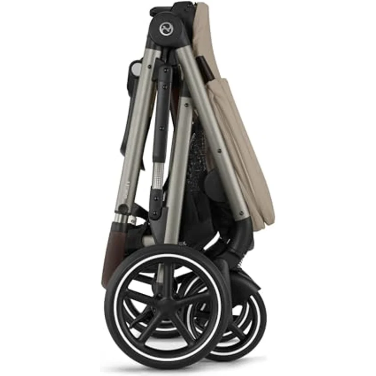 Cybex Gazelle S Kinderwagen, Goldtaupe/Mandelbeige, ergonomisch verstellbar mit XXL-Sonnenverdeck – Bild 3