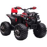 HOMCOM Elektro-Kinderquad, Kinder Elektrofahrzeug mit MP3 und USB, Belastbarkeit 30 kg, Rot