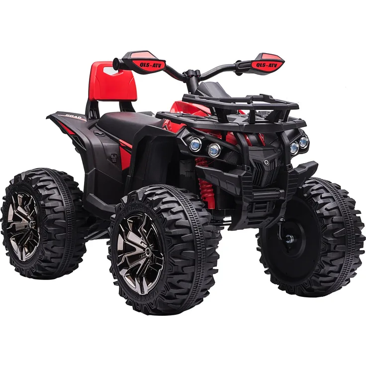 HOMCOM Elektro-Kinderquad, Kinder Elektrofahrzeug mit MP3 und USB, Belastbarkeit 30 kg, Rot