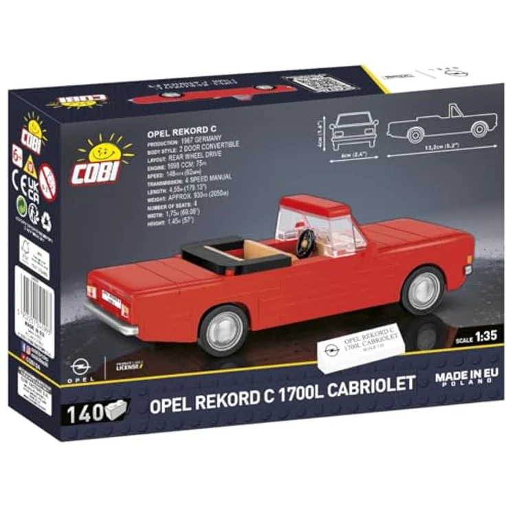 COBI OPEL Record C 1700L Cabriolet, Modellfahrzeug aus Bausteinen, Einheitsgröße, made in EU – Bild 4