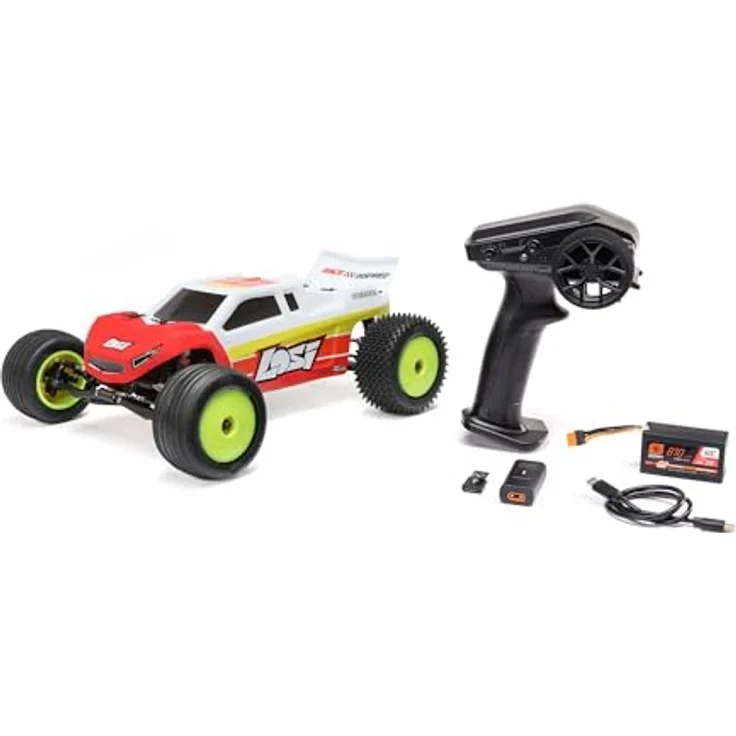 LOSI 1/18 Mini-T 2.0 V2 2WD Stadium Truck Brushless RTR, Red - Ready-to-Run RC Car with Spektrum Brushless System and Smart G2 LiPo Battery – Bild 3