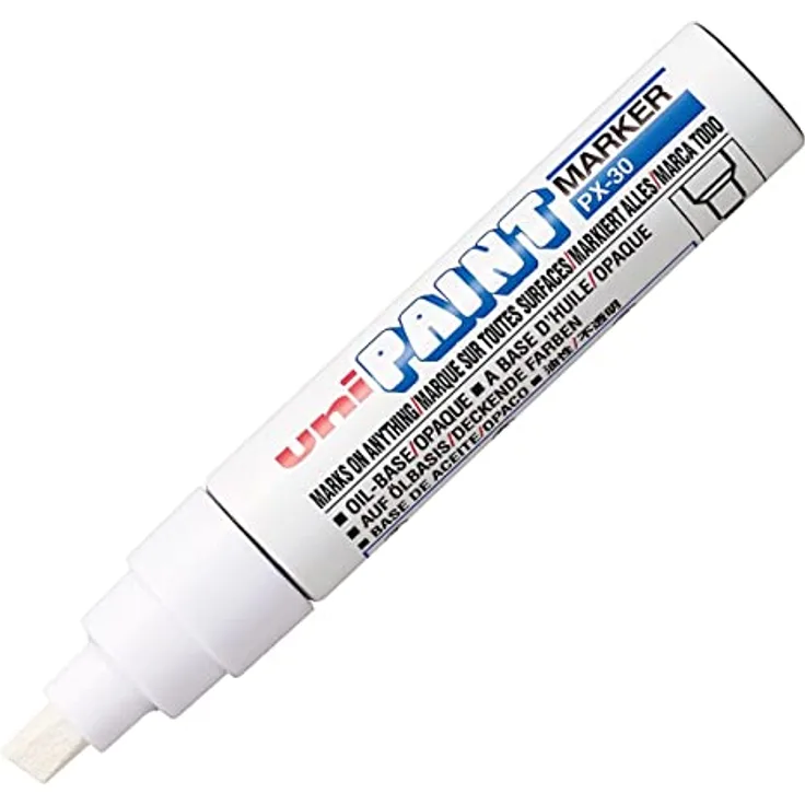 uni-ball 182201 - Lackmarker Paint PX-30 mit Keilspitze, weiß