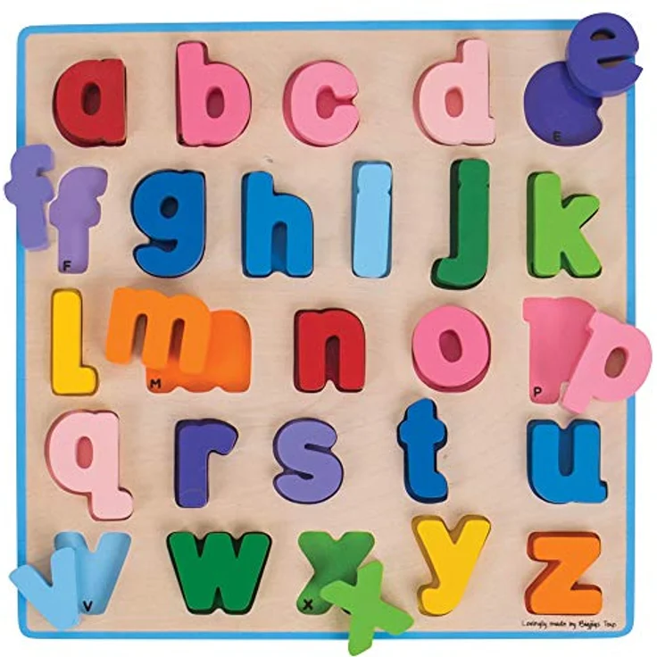 Bigjigs Toys Klobiges ABC-Puzzle (Kleinbuchstaben), pädagogisches Holzspielzeug für Kinder ab 18 Monaten, 26 Teile, 280mm breites Design – Bild 2