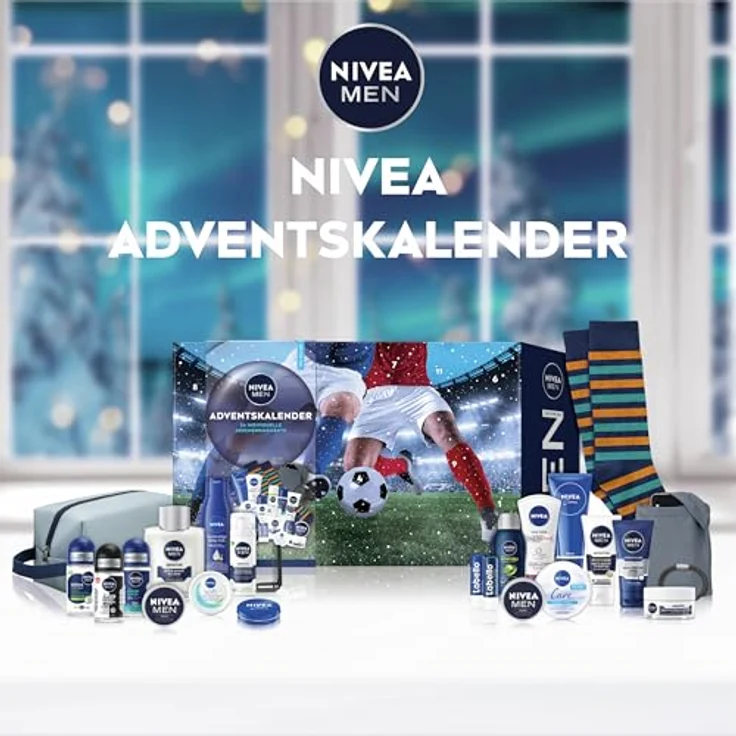 NIVEA MEN Adventskalender 2025, 24 Türchen mit Pflegeprodukten von NIVEA und Labello für Männer – Bild 2